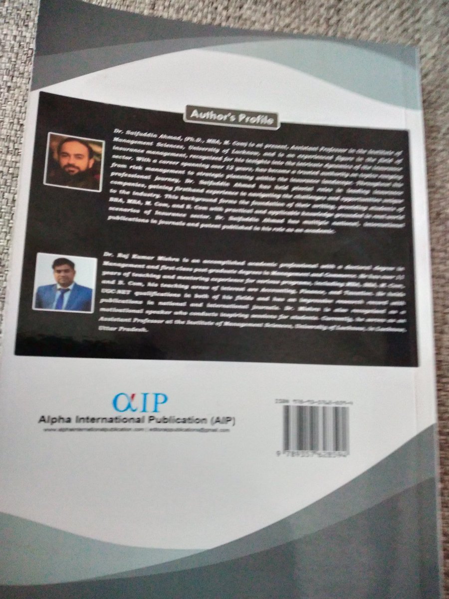 Kudos to <a href="/sonofahmd/">DrAhmad</a>(Assistant Professor at Institute of Management Sciences,University of Lucknow) as co-author of Book "Insurance and Risk Management " which is currently in curriculum in BCom and BBA courses ...my wishes to Saif for his continous pursuit of academic excellence.