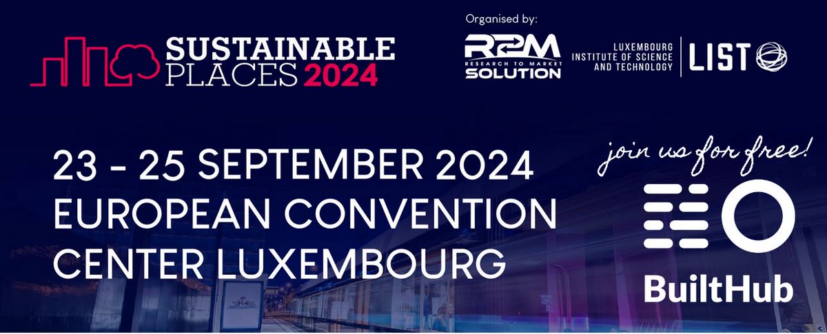 BuiltHub_EU (@builthub_eu) on Twitter photo FREE passes for the BuiltHub Community!๐๏ธ๐
Join us virtually at the #SustainablePlaces 2024 Conference (23-25 Sept)! The BuiltHub project kicks off Day 2 (24/9, 9:00-10:30) with a special workshop on energy, data, & buildings.
 PM us for your FREE virtual pass (โฌ50 value)! ๐ฉ FREE passes for the BuiltHub Community!๐๏ธ๐
Join us virtually at the #SustainablePlaces 2024 Conference (23-25 Sept)! The BuiltHub project kicks off Day 2 (24/9, 9:00-10:30) with a special workshop on energy, data, & buildings.
 PM us for your FREE virtual pass (โฌ50 value)! ๐ฉ