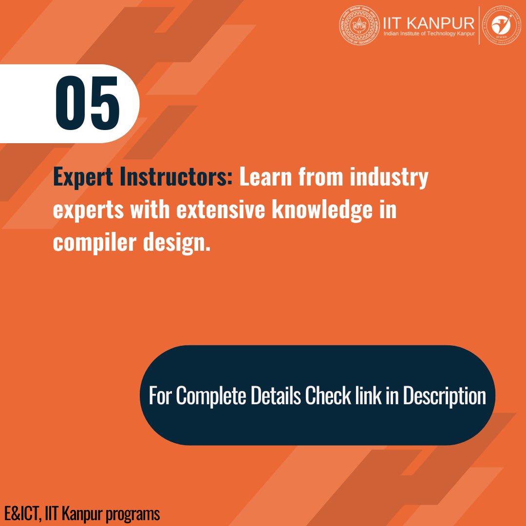 eicta_iitk's tweet image. Ready to master Compiler Design on your own schedule?
Join our Self-Paced Compiler Design Course and unlock your coding potential!
Enroll now: bit.ly/4guY1iF
#CompilerDesign #OnlineLearning #TechSkills #Certification #CodeLife