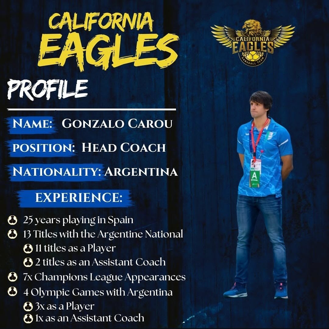 Tomás Rodríguez Couto (@tomasrodriguezc) on Twitter photo 🔝ENORME NOTICIA🔝
<a href="/CarouGonzalo/">Gonzalo Carou</a> 🇦🇷 fue contratado por Carolina Eagles🇺🇸 para dirigirlos en el Super Globe, el Mundial de clubes de handball🤾♂️. 🔝ENORME NOTICIA🔝
<a href="/CarouGonzalo/">Gonzalo Carou</a> 🇦🇷 fue contratado por Carolina Eagles🇺🇸 para dirigirlos en el Super Globe, el Mundial de clubes de handball🤾♂️.