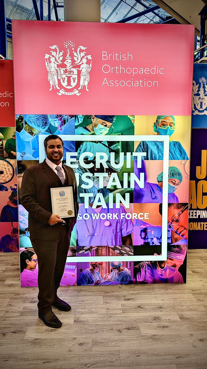 sharan sambhwani (@sambhwanisharan) on Twitter photo A privilege to be awarded a prize by <a href="/BritOrthopaedic/">BOA</a> for work done in the East Mids South <a href="/leicester_lorne/">Leicester Orthopaedic Research Network (LORNe)</a> <a href="/KettGeneral/">Kettering General Hospital</a> <a href="/EMS_LOTA/">Leicester Orthopaedics Trainee Association</a> .
Special thanks to my many co-authors and mentors <a href="/LatikaAhuja2/">Latika Ahuja</a> <a href="/vidhiadukia/">Vidhi Adukia</a> #bohlervstcc
#footandankle A privilege to be awarded a prize by <a href="/BritOrthopaedic/">BOA</a> for work done in the East Mids South <a href="/leicester_lorne/">Leicester Orthopaedic Research Network (LORNe)</a> <a href="/KettGeneral/">Kettering General Hospital</a> <a href="/EMS_LOTA/">Leicester Orthopaedics Trainee Association</a> .
Special thanks to my many co-authors and mentors <a href="/LatikaAhuja2/">Latika Ahuja</a> <a href="/vidhiadukia/">Vidhi Adukia</a> #bohlervstcc
#footandankle