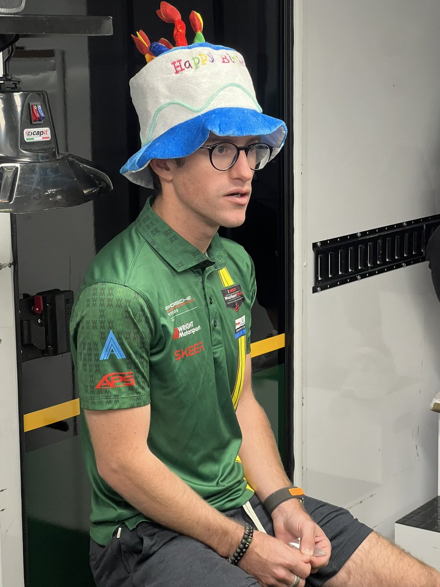 KBruComm's tweet image. Elliott Skeer wearing the latest in birthday hat attire this morning