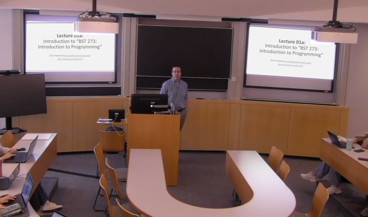 hutlab's tweet image. BST 273 (Intro. to Programming in Python) is back in session @harvardchansph with @efranzosa! The last time Eric was in this classroom (one of his favorites) was March 2020 - right before school went 100% online! He's happy to have another chance to enjoy it this semester!