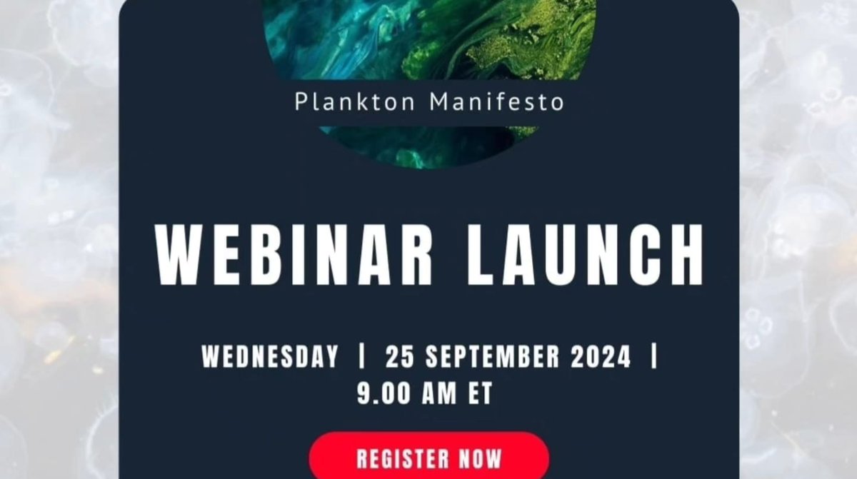 🦠Join the Plankton Manifesto Launch Webinar on Wednesday, 25th September 2024 at 9am ET (3pm SAST). The session will explore how plankton could support achieving multiple UN SDGs.

📧 Link to register: …nch_plankton_manifesto.eventbrite.com

📸Visuals created by The European Commission.