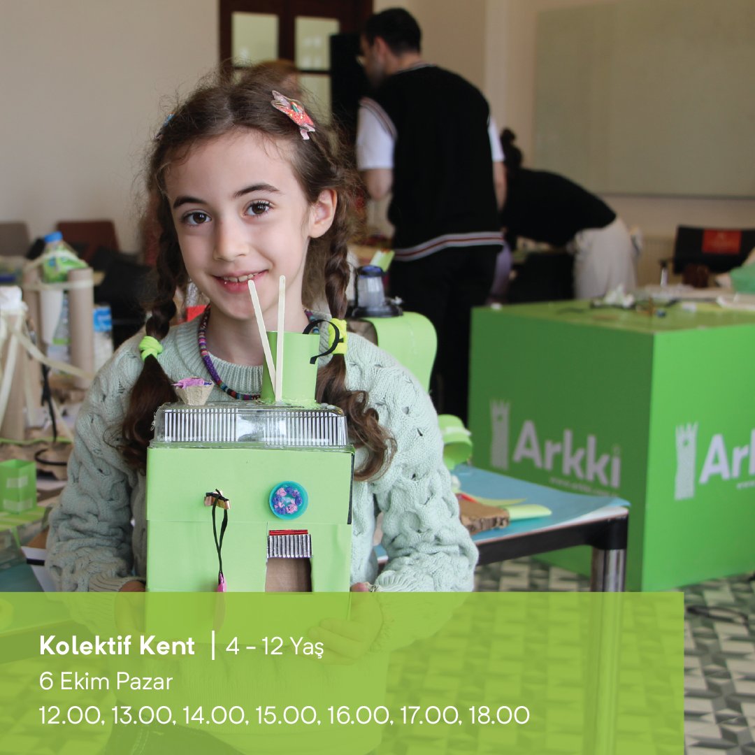 TurkiyeArkki's tweet photo. Arkki Türkiye tasarım atölyeleri, Türkiye’nin ilk aile festivali Family Fest’te! 🎉

3 gün boyunca her 1 saatlik seans için 25 çocuk kontenjanı vardır. 4-6 yaş çocuklar velileriyle atölyeye katılabilirler. 

Kayıt: https://t.co/PU2SKfJo0P https://t.co/sZsXQsOgxZ