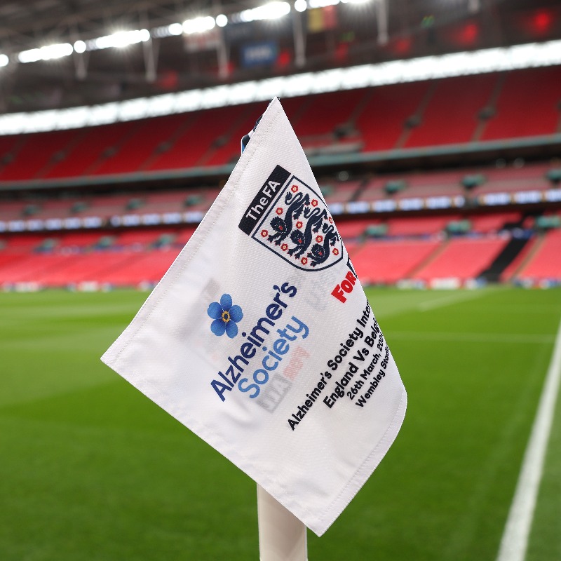 England's tweet photo. #WorldAlzheimersDay and every day: we’re proud to work with and support our charity partner @alzheimerssoc 💙