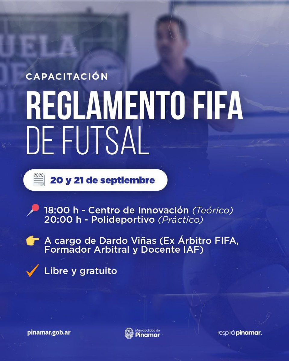 ⚽️Los días 20 y 21 de septiembre se realizará una capacitación sobre “Reglamento FIFA de Futsal”
es libre y gratuita, la modalidad es presencial y tendrá un tramo práctico y otro teórico🧵
