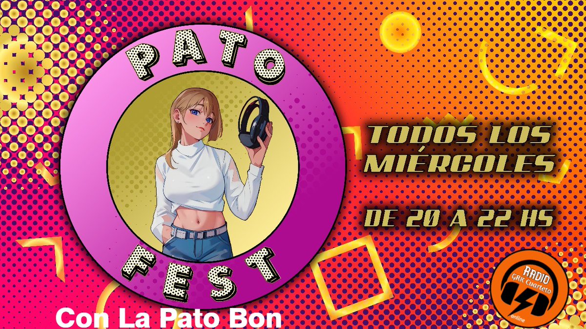 Grkcuarteto's tweet photo. Se suma un nvo Programa a nuestra gran Programación 🎧
PATO FEST con la Conducción de la PATO BON 
Todos los Miercoles de 20 a 22 hs 
#radio #cuarteto #cordoba #Argentina @PatoBonok https://t.co/5CridouFn1