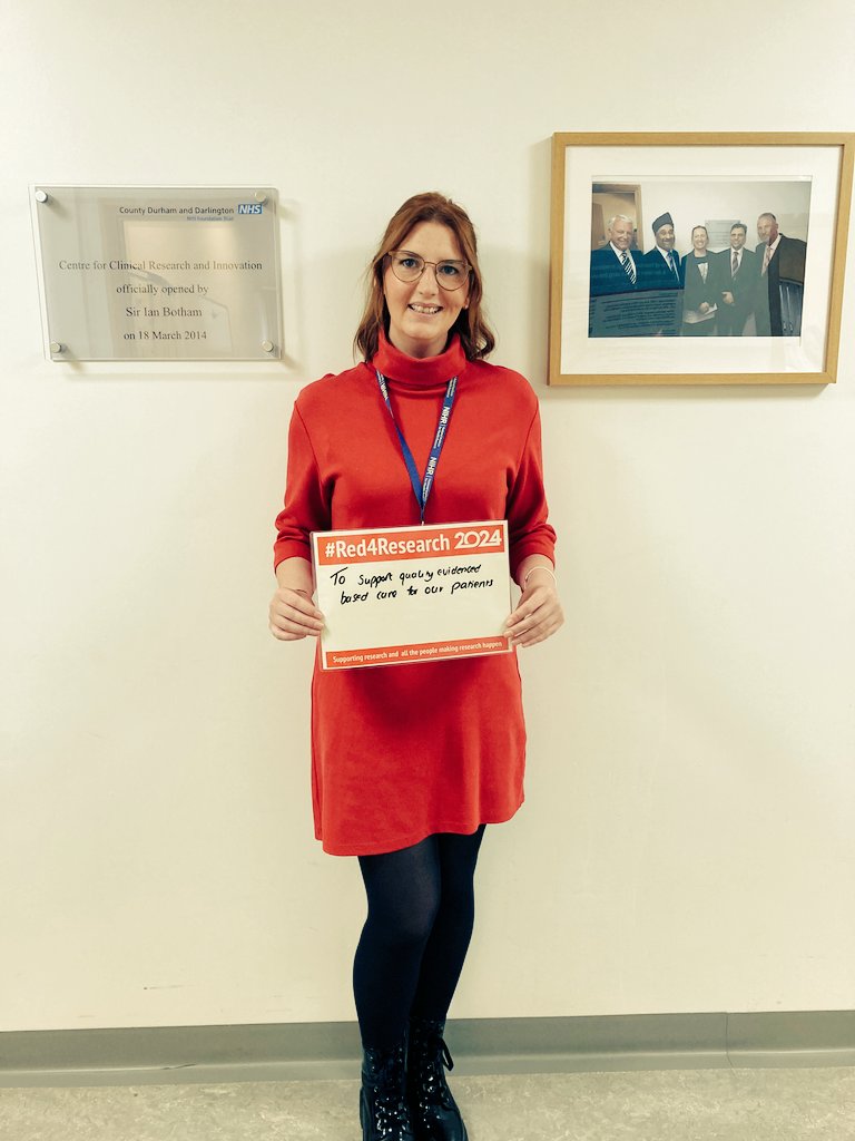 CDDFT Research & Innovation (@cddftrni) on Twitter photo <a href="/CDDFTRnI/">CDDFT Research & Innovation</a> <a href="/CDDFTNHS/">County Durham and Darlington NHS Foundation Trust</a>
DMH Senior Clinical research nurse & team lead, Ami Wilkinson with her reason why, "supporting quality evidenced based care for our patients" #Red4Research <a href="/CDDFTRnI/">CDDFT Research & Innovation</a> <a href="/CDDFTNHS/">County Durham and Darlington NHS Foundation Trust</a>
DMH Senior Clinical research nurse & team lead, Ami Wilkinson with her reason why, "supporting quality evidenced based care for our patients" #Red4Research