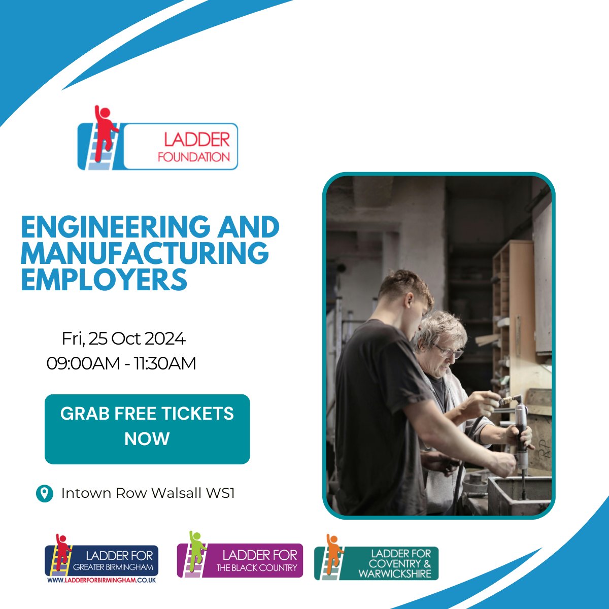 Ladder For Greater Birmingham & Solihull (@ladderforbrum) on Twitter photo Engineering & Manufacturing #employers, join us in Walsall for our #event! Share your insights and connect with peers. Let’s make an impact together!
#Engineering #Manufacturing #Walsall
Details here: eventbrite.co.uk/e/engineering-…
<a href="/GrBhamChambers/">GreaterBhamChambers</a>
<a href="/cwchamber/">C&W Chamber of Commerce</a>
<a href="/CWLadder/">Coventry and Warwickshire Apprenticeship Ladder</a>
<a href="/ladder4bc/">ladder4bc</a> Engineering & Manufacturing #employers, join us in Walsall for our #event! Share your insights and connect with peers. Let’s make an impact together!
#Engineering #Manufacturing #Walsall
Details here: eventbrite.co.uk/e/engineering-…
<a href="/GrBhamChambers/">GreaterBhamChambers</a>
<a href="/cwchamber/">C&W Chamber of Commerce</a>
<a href="/CWLadder/">Coventry and Warwickshire Apprenticeship Ladder</a>
<a href="/ladder4bc/">ladder4bc</a>
