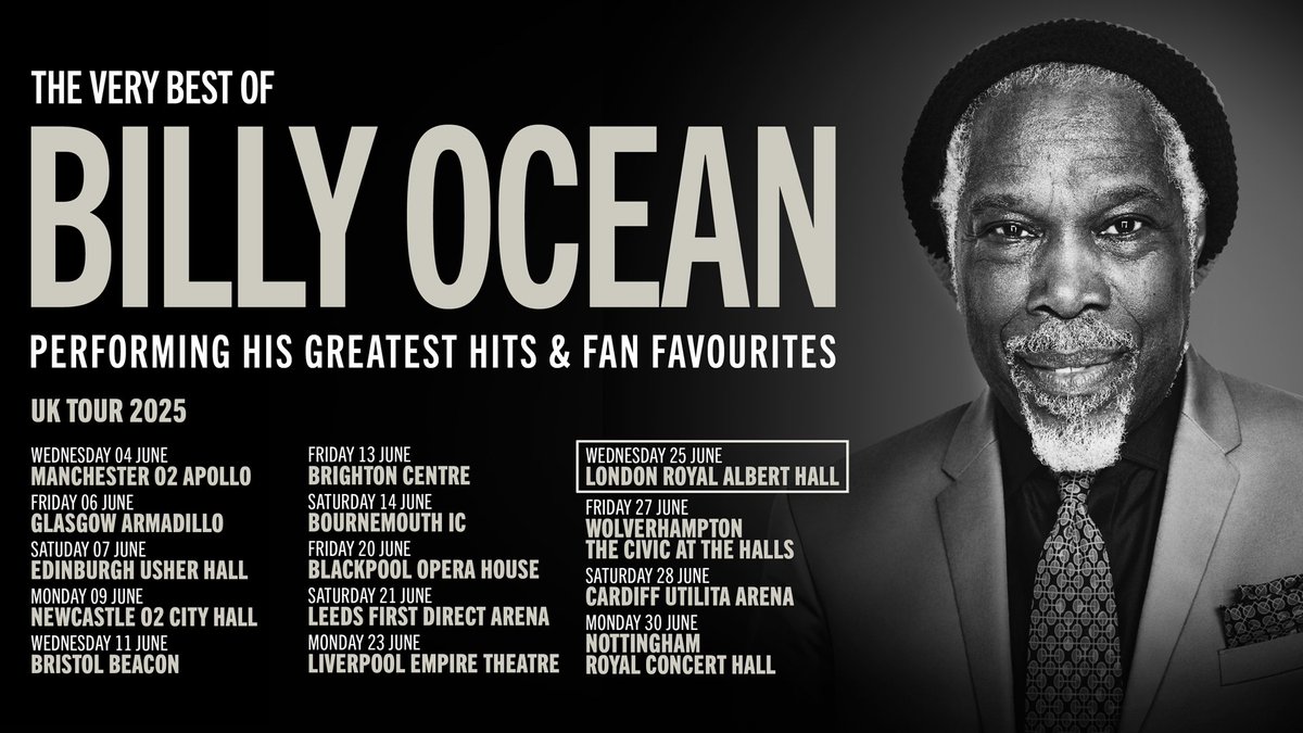 Don't miss the legend that is Billy Ocean when he brings a set hand-picked with greatest hits and fan favourites at Edinburgh's Usher Hall on Saturday 7th June!  Find out more at: tinyurl.com/2s3aaphh