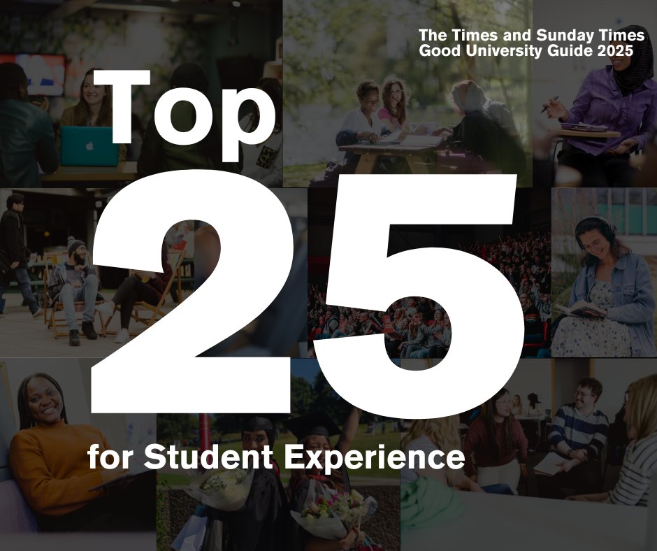 University of Essex (@uni_of_essex) on Twitter photo Essex has ranked in the top 25 for Student Experience in <a href="/thetimes/">The Times and The Sunday Times</a> Good University Guide 2025.
We have also risen 10 places to 46th in the overall rankings and placed highly for Social Inclusion, ranking 29th out of all universities in England and Wales.
brnw.ch/21wMW6W Essex has ranked in the top 25 for Student Experience in <a href="/thetimes/">The Times and The Sunday Times</a> Good University Guide 2025.
We have also risen 10 places to 46th in the overall rankings and placed highly for Social Inclusion, ranking 29th out of all universities in England and Wales.
brnw.ch/21wMW6W