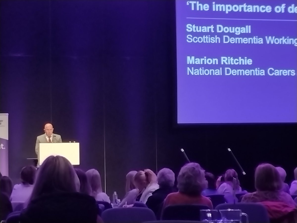 The passionate and adoring Stuart Dougall <a href="/S_D_W_G/">SDWG</a> very much alive - challenging us all to keep moving forward with research in dementia Always a pleasure to listen to this gentleman 🙏 #alzscot24 <a href="/alzscot/">Alzheimer Scotland</a>