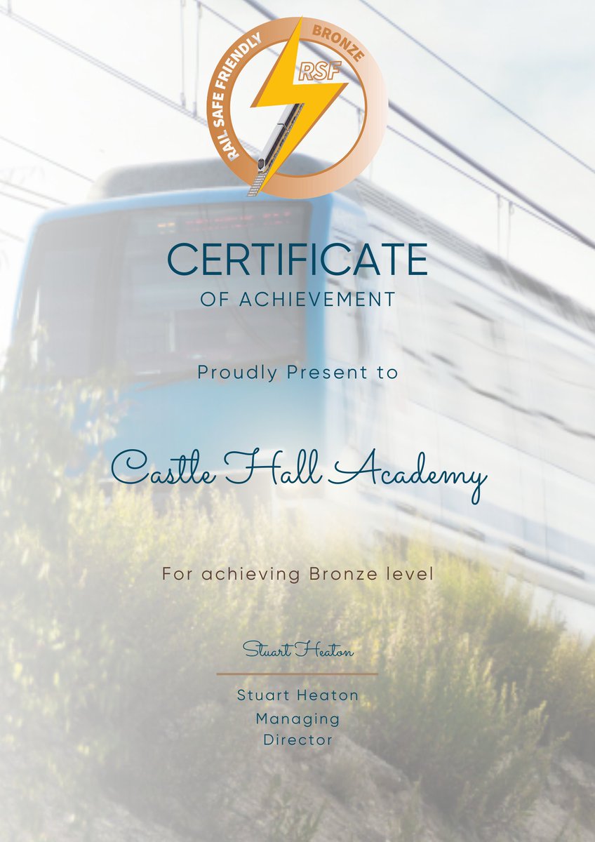 We've achieved Bronze Award 👏
The RSF programme is a movement that was introduced by <a href="/networkrail/">Network Rail</a> to raise safety awareness in schools and decrease trespassing on the railways.