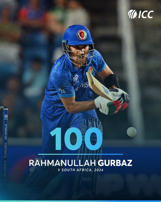 ODI century no. 7️⃣ for Rahmanullah Gurbaz 👏  📹 Credits: Twitter/ICC