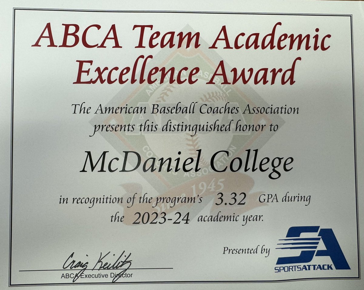 Congrats to our student-athletes for being recognized by <a href="/ABCA1945/">ABCA</a> for our academic success!