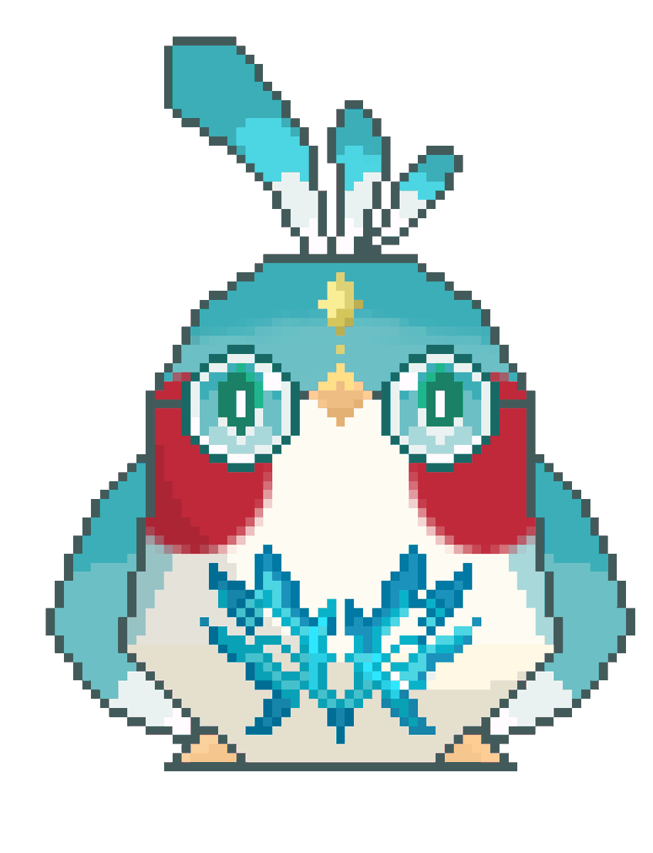 Reed_san's tweet photo. My first attempt at pixel art, for the #XianzhouShowdown #HSRImageContest25 ! :D

Had a blast making these little birbs 💙

#Feixiao #Moze #Jiaoqiu #hoyoverse https://t.co/TslKDJmMGF