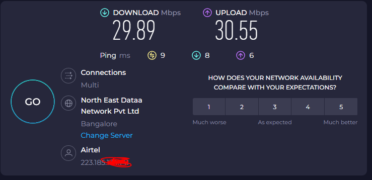isharathr's tweet photo. This is the speed I get on a 300mbps @airtelindia Black Plan. Worst support team, who somehow feel that changing wifi name and password will help increase the speed to 300mbps! Never choose Airtel! @Airtel_Presence I hate myself for choosing Airtel! https://t.co/CGq2QUu9Vk