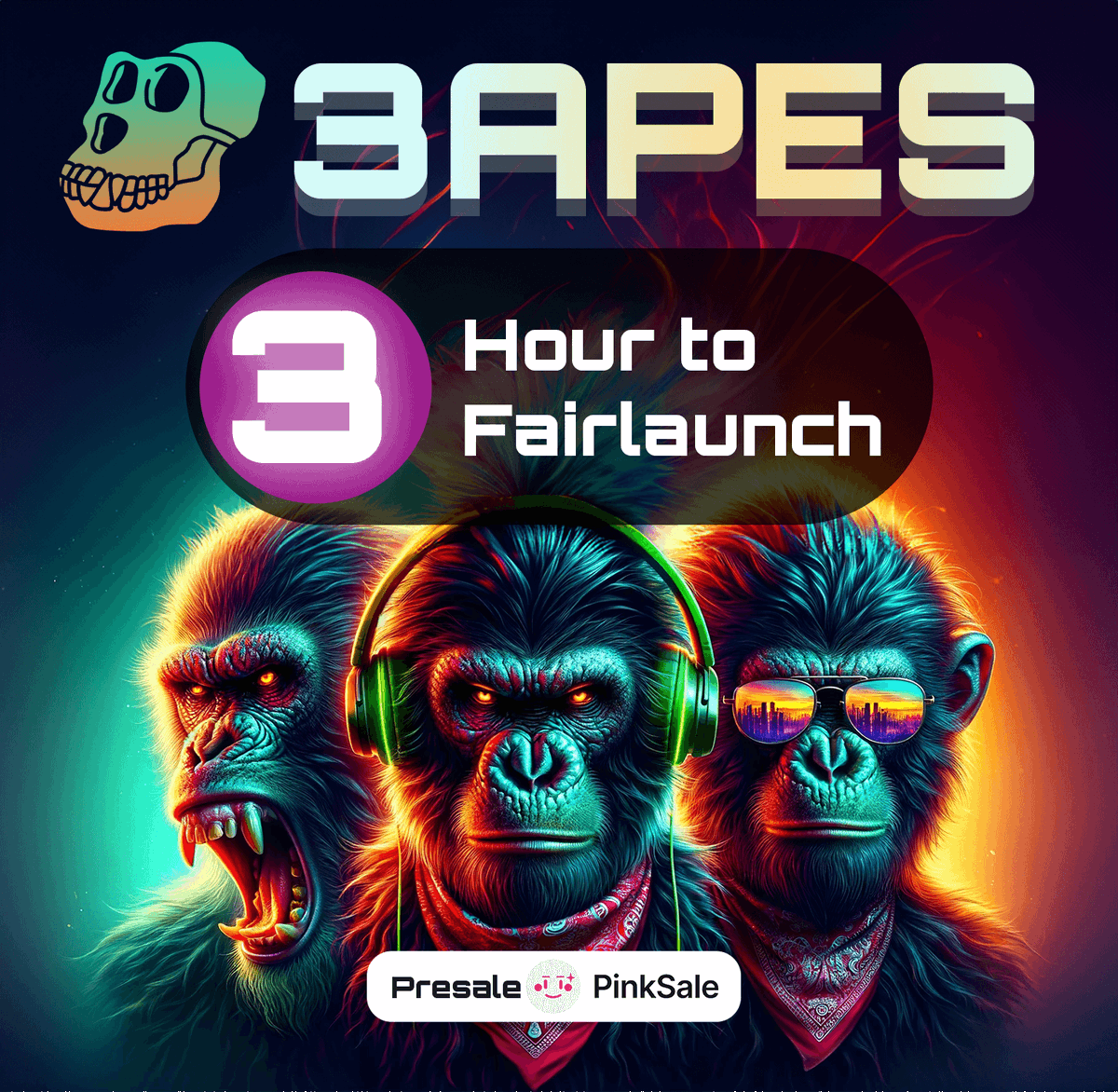 🚀🐒 In just 3 hours our presale kicks off and the marketing campaign goes live!🔥 Jump in and experience the wild ride to the moon with us!💥Don’t miss the launch – the journey starts now! #Elonmusk #Crypto #memecoin 

BUY: pinksale.finance/solana/launchp…

TG: t.me/chat_3Apes