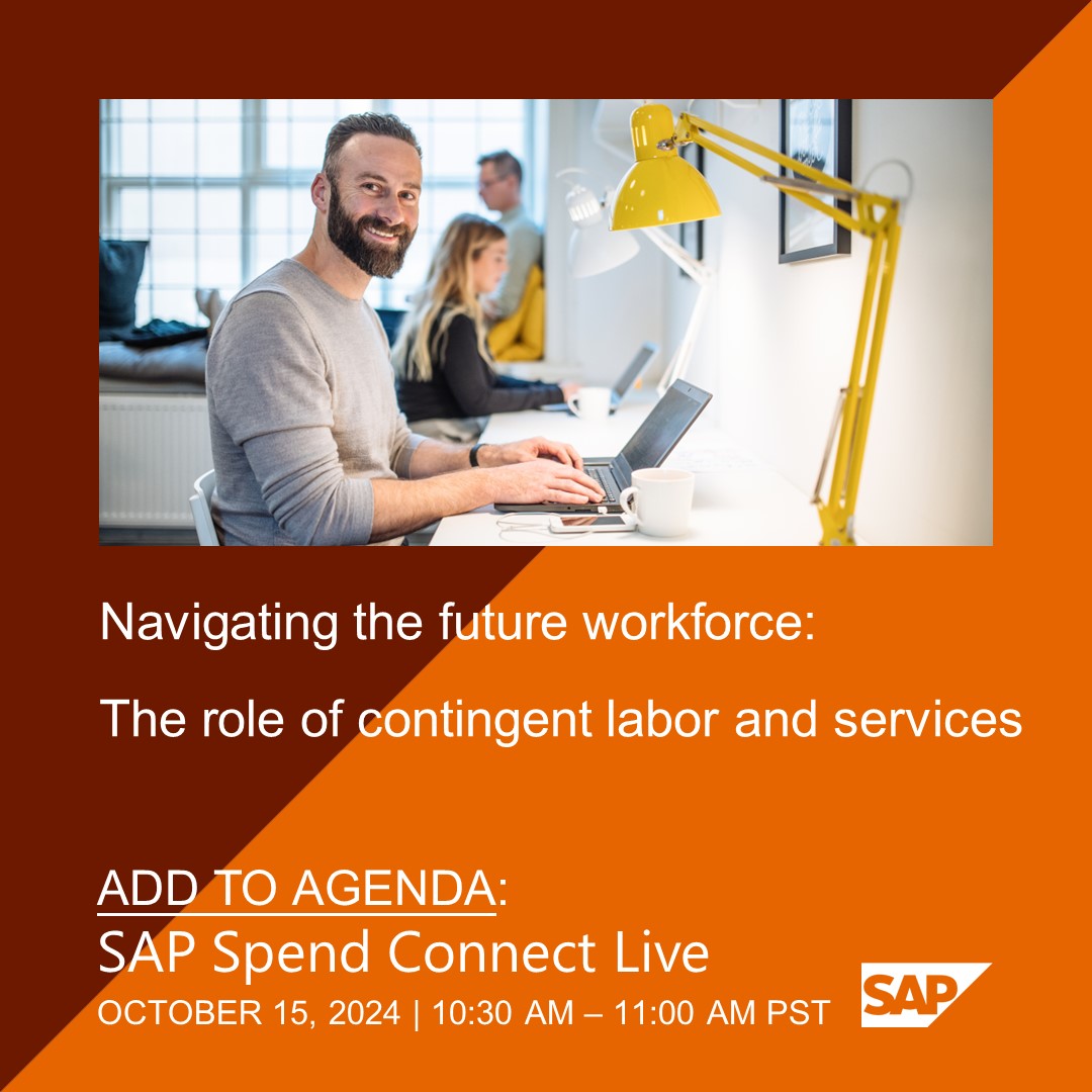 Navigate today's volatile landscape with insights on contingent labor &amp; services. Explore data from an Economist Impact study to understand how businesses leverage these strategies for agility &amp; cost efficiency. #SAPSpendConnectLive <a href="/SAP/">SAP</a> 

Add to agenda: imsap.co/6019oVvuz