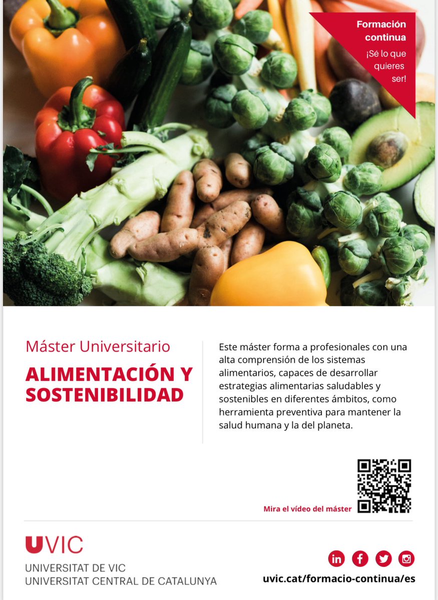 ➡️Máster en Alimentación y Sostenibilidad <a href="/uvic_ucc/">UVic-UCC</a> <a href="/UVic_FCSB/">Facultat de Ciències de la Salut i el Benestar</a> por si quieres contribuir a través de la alimentación a la sostenibilidad de los sistemas alimentarios. 7 de octubre nuevo curso 🤩