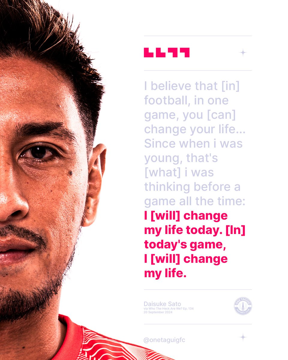 Daisuke Sato on his #UnderdogMentality 😤

(via Who The Heck Are We? Episode 134)

#PlayBigTaguig 🔵🔴