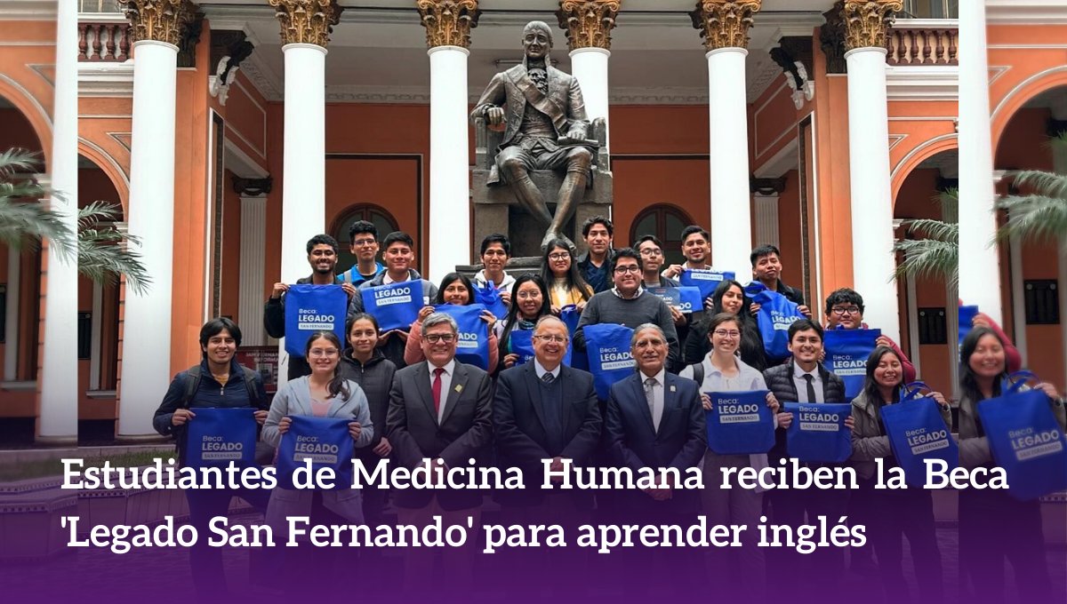 👩‍⚕️👨‍⚕️Estudiantes de Medicina Humana reciben la Beca ‘Legado San Fernando’ para aprender inglés👏
medicina.unmsm.edu.pe/estudiantes-de…