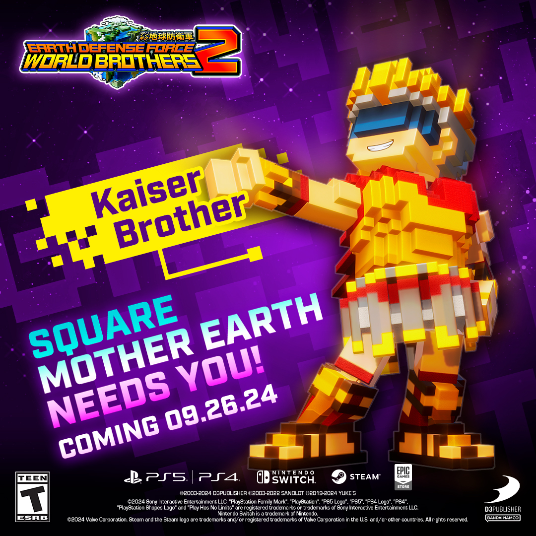 EDF_OFFICIAL_EN's tweet image. MEET YOUR LOCAL BROTHERS AND SISTERS!

Kaiser Brother’s background is a mystery, though he claims he’s “from the past.” He carries the “Gallia Heavy Cannon” with tremendous firepower and a long range. This rizzler can inspire those around him, increasing their attack power, while…