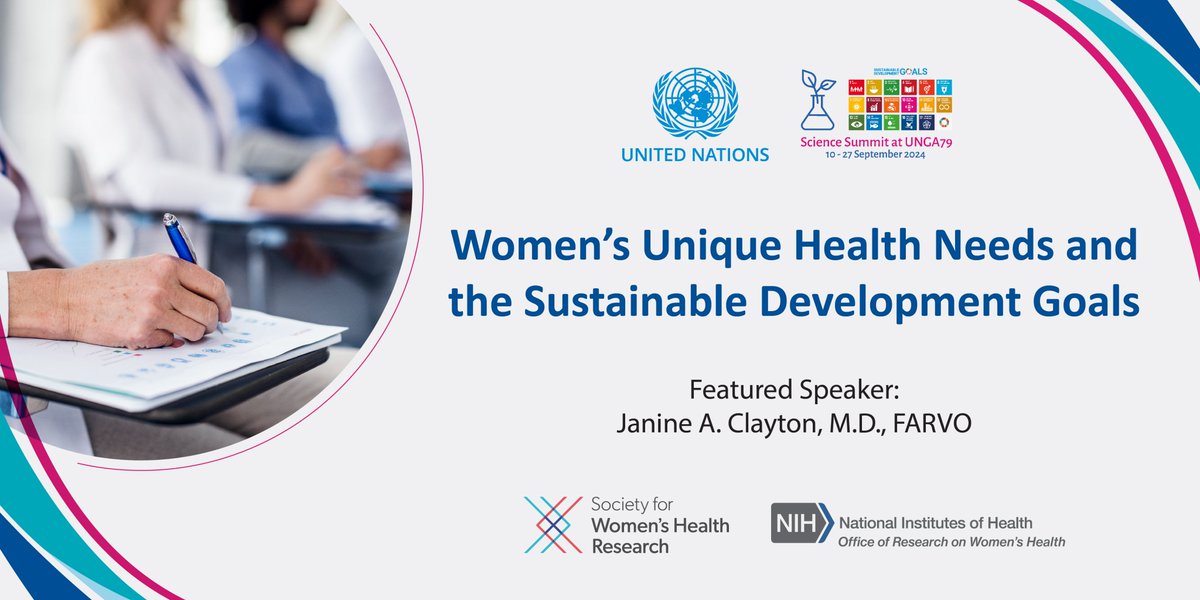 NIH Women's Health (@nih_orwh) on Twitter photo 📢<a href="/JanineClaytonMD/">Janine Clayton, MD</a> will present at the “Women’s Unique Health Needs & the Sustainable Development Goals” session of the #UNGA79 Science Summit. Hosted by <a href="/SWHR/">SWHR</a> & <a href="/ECHAlliance/">ECHAlliance: The Global Health Connector</a>, this event will explore developments & opportunities to advance #WomensHealth! bit.ly/3XAcGAo 📢<a href="/JanineClaytonMD/">Janine Clayton, MD</a> will present at the “Women’s Unique Health Needs & the Sustainable Development Goals” session of the #UNGA79 Science Summit. Hosted by <a href="/SWHR/">SWHR</a> & <a href="/ECHAlliance/">ECHAlliance: The Global Health Connector</a>, this event will explore developments & opportunities to advance #WomensHealth! bit.ly/3XAcGAo
