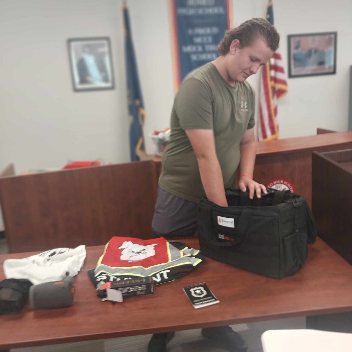 Timothy Bussineau (@timothyhhp) on Twitter photo Law Practices student Carter is busy preparing his "Patrol Bag" as he will be helping as a student gate security officer at the homecoming game tonight <a href="/RomeoHHP/">Health Human & Public Service Academy At Romeo</a> <a href="/RomeoHighSchool/">RomeoHighSchool</a> <a href="/RomeoAthletics/">Romeo Bulldogs Athletics</a> Law Practices student Carter is busy preparing his "Patrol Bag" as he will be helping as a student gate security officer at the homecoming game tonight <a href="/RomeoHHP/">Health Human & Public Service Academy At Romeo</a> <a href="/RomeoHighSchool/">RomeoHighSchool</a> <a href="/RomeoAthletics/">Romeo Bulldogs Athletics</a>