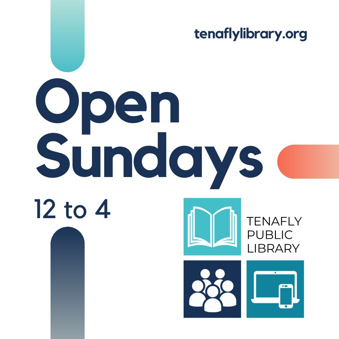 Our school year operating hours are
Mon, Tue, Thu 10 - 9
Wed, Fri, Sat 10 - 5
Sun 12 - 4

#TenaflyNJ #OpenSundays #ILoveMyLibrary