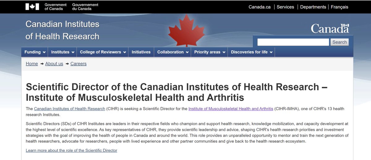 CIHR-IMHA Scientific Director applications are due by November 21. Feel free to ask for more information as per the ad. More promotion coming from <a href="/CIHR_IRSC/">CIHR</a> of course.