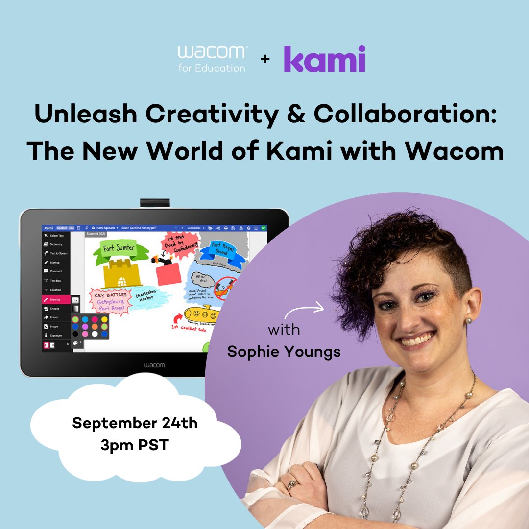 Wacom x <a href="/KamiApp/">Kami</a> webinar alert! 💜🦊✍️

Discover how Kami's new features and intuitive Wacom experience can unlock creativity, foster collaboration, and enhance learning. 

Register now to unleash the full potential of Kami and Wacom in your teaching! 👉 bit.ly/47Bd4n5