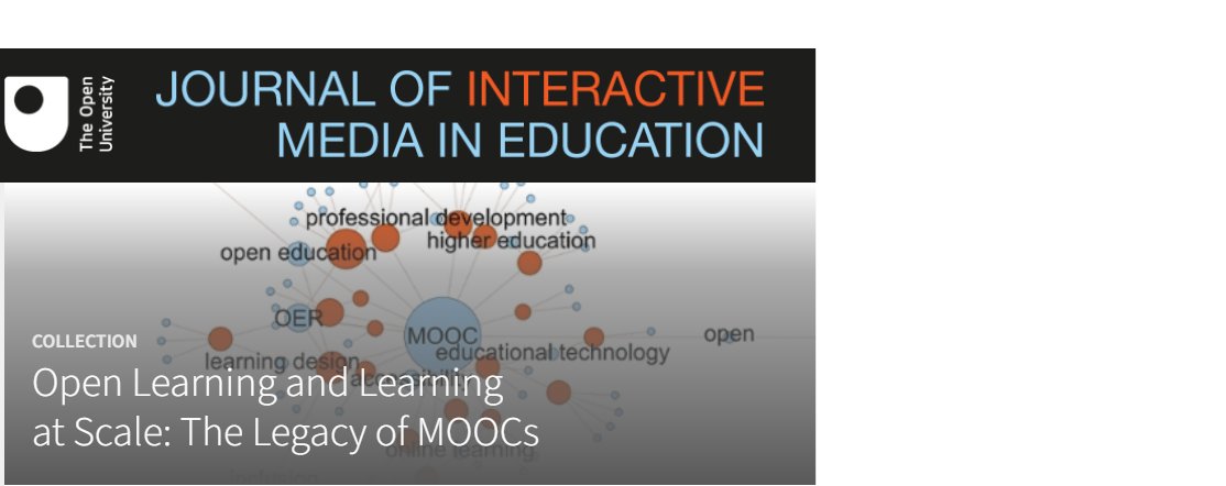 JIME editorial team (@jime_journal) on Twitter photo Our new special collection about #OpenLearning & #learningatscale has just been published! In this collection we celebrate a decade of <a href="/FutureLearn/">FutureLearn</a> Academic Network activities and #MOOCs.
jime.open.ac.uk/collections/th… Our new special collection about #OpenLearning & #learningatscale has just been published! In this collection we celebrate a decade of <a href="/FutureLearn/">FutureLearn</a> Academic Network activities and #MOOCs.
jime.open.ac.uk/collections/th…