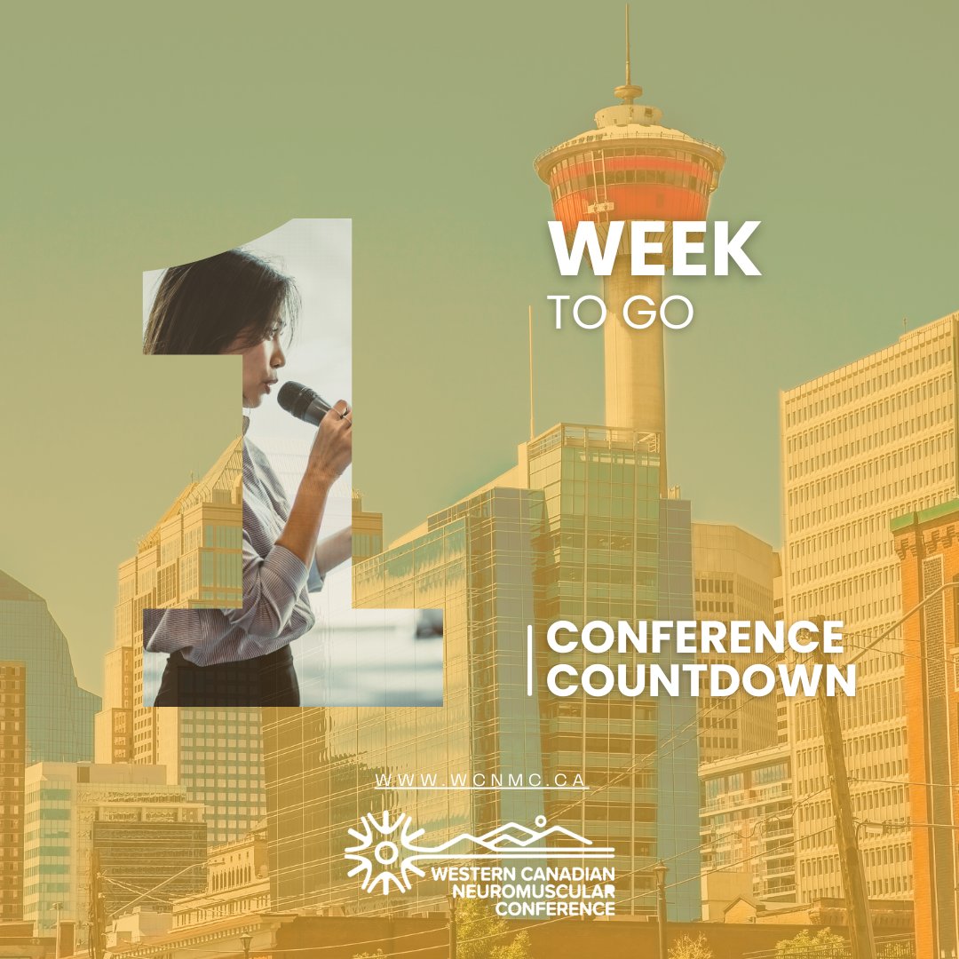 With one week to go, excitement is building for the Western Canadian Neuromuscular Conference 2024!

The conference promises insightful presentations, expert-led discussions, and networking opportunities 

Don't miss your chance to be part of this event! wcnmc.ca