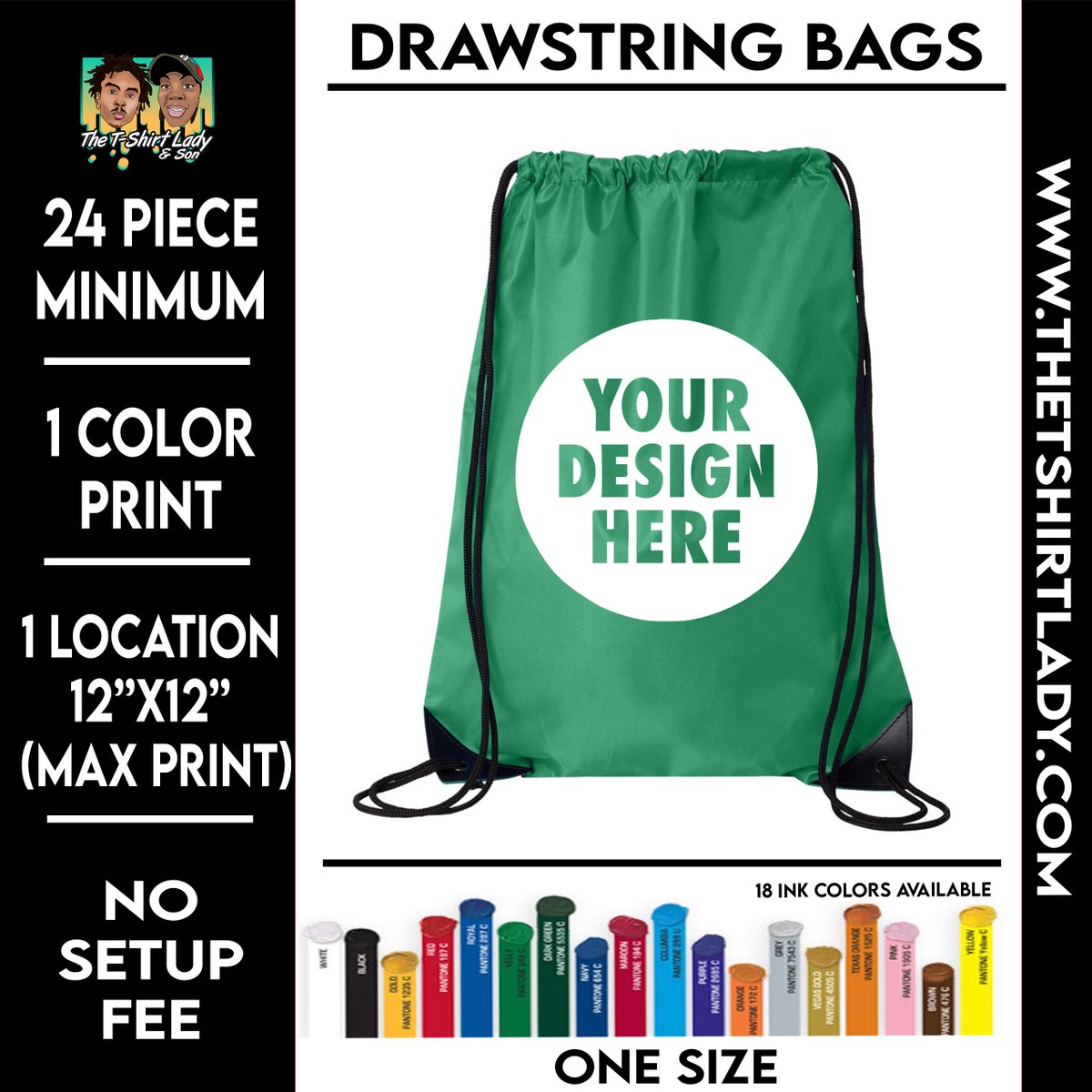 TheTShirtLady's tweet image. 🚨 Current Special!  Grab our $8.00 Drawstring Bags with no setup fee, a minimum order of 24 pieces, 1 color print, and 1 location only. Elevate your brand with this fantastic deal! #DrawstringBags #CustomPrints 🎨🎒

thetshirtlady.com/current-specia…