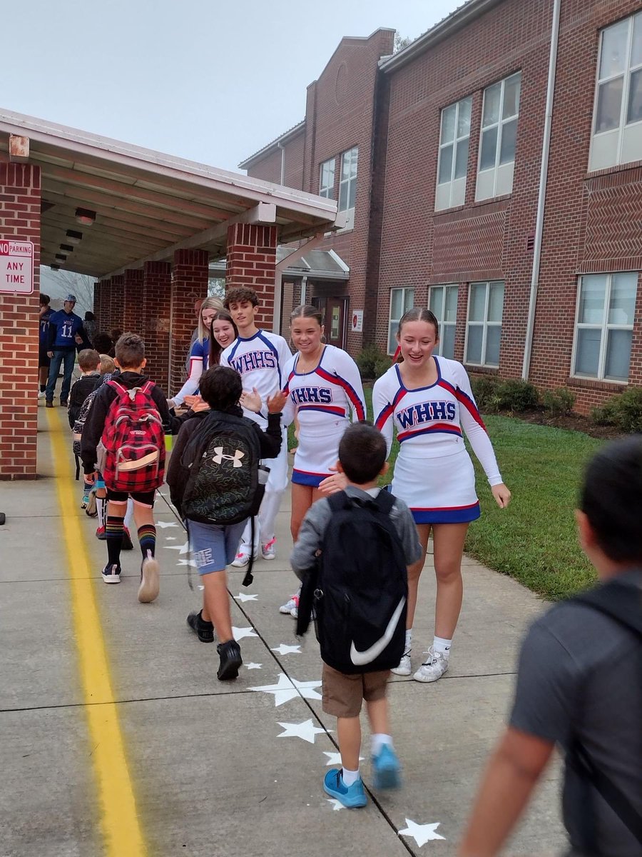 We had a great morning visiting with the WHHS cheerleaders and football players! Tonight is elementary night at West’s football game!  Come support West Henderson today at West @ 7:30! #WhereTheStarsShine #ShineBrighterTogether