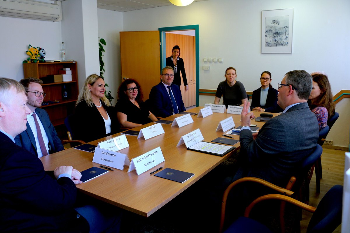 EUD_Brussels's tweet image. Earlier today, EUD President @sofiaisari, alongside the EUD Board and Executive Director Frankie Picron, had a meaningful discussion with Dr Ádám Kósa, Hungary's newly appointed State Secretary for Disability. @adamkosamep 
#EUD #DisabilityRights #SignLanguage #Inclusion