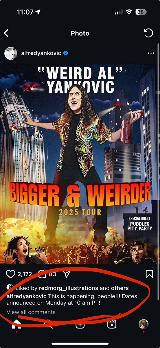 TAK0YAK14's tweet photo. WEIRD AL BIGGER AND WEIRDER TOUR 2025 https://t.co/QeGdqGDmux