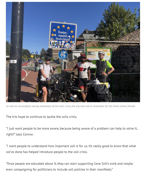 ππ’ππ‘ππ₯π₯π πππ²ππ¬ π (@nanowellbeing) on Twitter photo In this article by <a href="/UrsMBB/">Ursula Billington</a> of <a href="/bristol247/">Bristol24/7</a>, Kashyap, Kaustubh and Connor, from #Bristol, explain why they cycled over 1,000km from Calais to Munich for #SoilHealth and describe some of the adventures they had along the way:
bristol247.com/climate/news-cβ¦
#SaveSoil #bikelife <a href="/cpsavesoil/">Conscious Planet #SaveSoil</a> In this article by <a href="/UrsMBB/">Ursula Billington</a> of <a href="/bristol247/">Bristol24/7</a>, Kashyap, Kaustubh and Connor, from #Bristol, explain why they cycled over 1,000km from Calais to Munich for #SoilHealth and describe some of the adventures they had along the way:
bristol247.com/climate/news-cβ¦
#SaveSoil #bikelife <a href="/cpsavesoil/">Conscious Planet #SaveSoil</a>