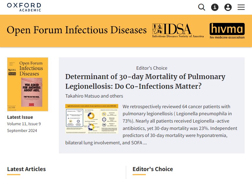 Takahiro Matsuo (Taka), MD (@takamatsuo_id) on Twitter photo I appreciate my mentors for valuable support!
Our work has been selected as Editor’s choice <a href="/OFIDJournal/">Open Forum Infectious Diseases</a>!
#Legionella #Cancer #Coinfection @UT_Infectious <a href="/MDAndersonNews/">MD Anderson Cancer Center</a> I appreciate my mentors for valuable support!
Our work has been selected as Editor’s choice <a href="/OFIDJournal/">Open Forum Infectious Diseases</a>!
#Legionella #Cancer #Coinfection @UT_Infectious <a href="/MDAndersonNews/">MD Anderson Cancer Center</a>