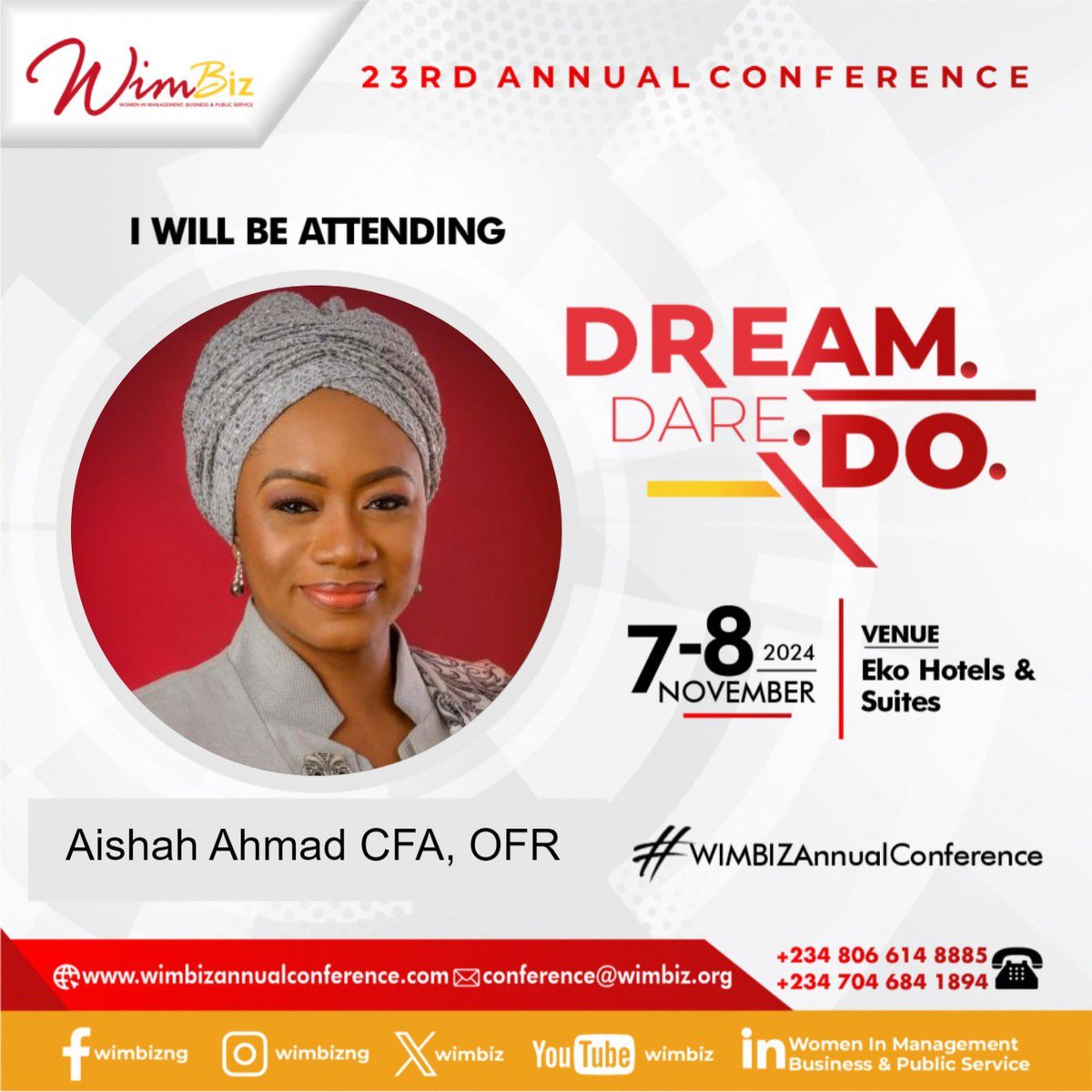 Aishah Ahmad, CFA (@aishahmad) on Twitter photo 23 years on, the <a href="/Wimbiz/">WIMBIZ</a> #annual-conference remains the flagship professional event, offering a melting pot of insights  from leading thinkers, inspiring personal stories and connections with the most accomplished women in management, business and public service. 
It is not one 23 years on, the <a href="/Wimbiz/">WIMBIZ</a> #annual-conference remains the flagship professional event, offering a melting pot of insights  from leading thinkers, inspiring personal stories and connections with the most accomplished women in management, business and public service. 
It is not one