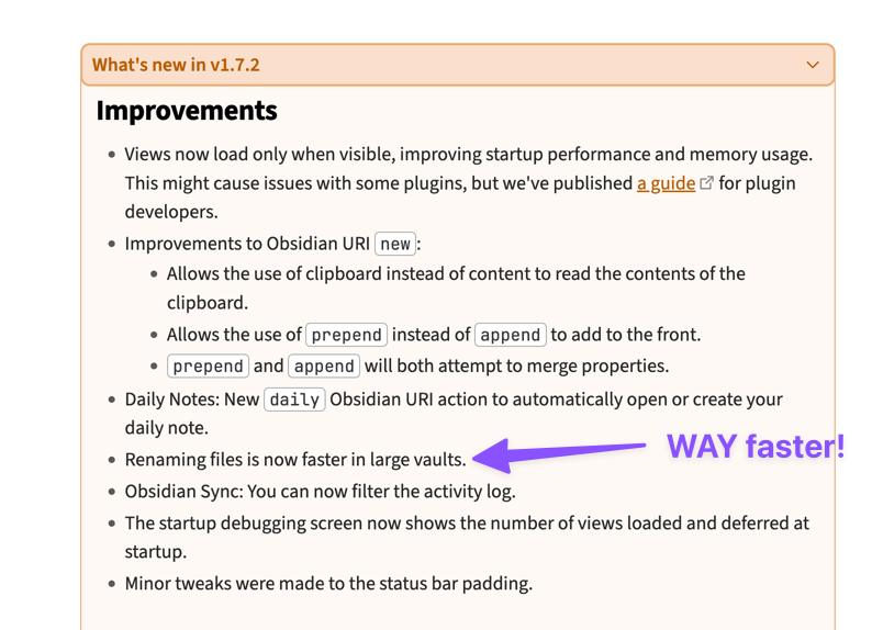 I don't know what they did, but it's much faster, especially renaming notes, which is an underrated part of sensemaking.