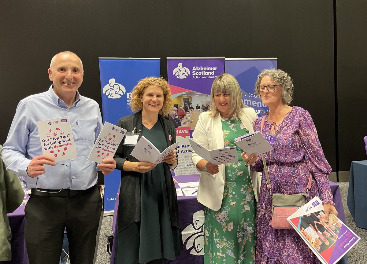 Thank you ⁦<a href="/FranHamilton_OT/">Fran Hamilton</a>⁩ for joining us today at #Alzscot24 &amp; fabulous to see your work with ⁦<a href="/S_D_W_G/">SDWG</a>⁩ &amp; their top tips in print 💜💜