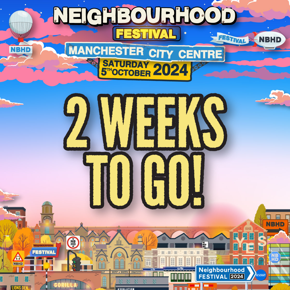 Only 2 weeks to go until Manchester's best and biggest multi-venue event returns &amp; the countdown is on!⚡⏲️
Not got your tickets yet? Limited tickets remaining so act fast, click the link in our bio🕺