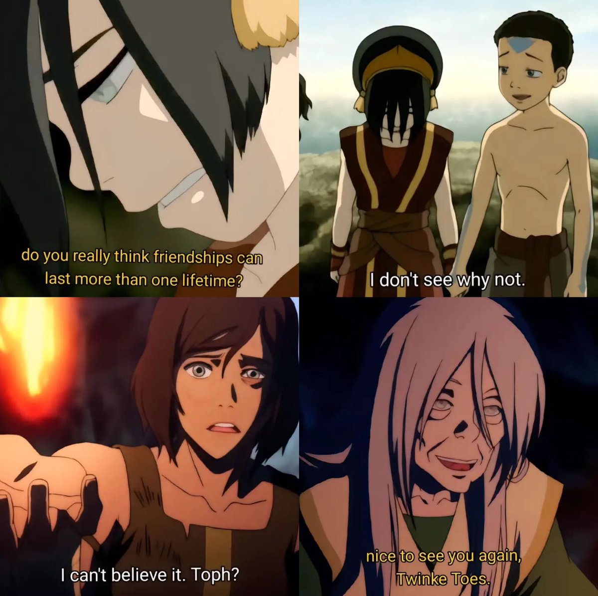 pls for the love of everything sacred about this show, don’t erase one of the best sibling-like friendships we’ve ever had on screen. aang &amp; toph’s platonic relationship is rare &amp; precious. i hope the netflix writers at least have the decency to respect that