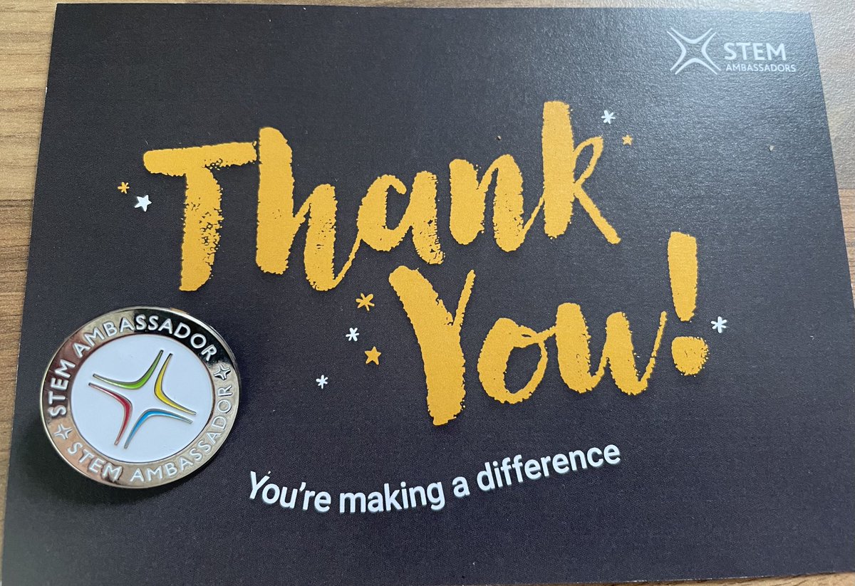 ⁦What a lovely idea ⁦<a href="/STEMAmbassadors/">STEM Ambassadors</a>⁩ - I will wear my #STEM Ambassador badge with pride! Thank you! ⁦<a href="/STEMLearningUK/">STEM Learning</a>⁩