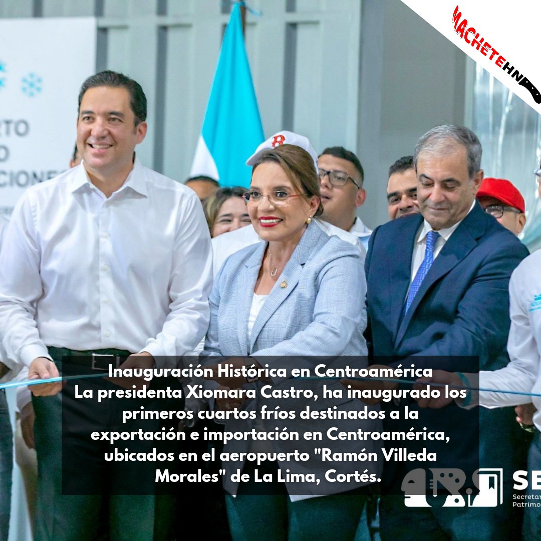 machetehn2009's tweet image. 📣 Inauguración Histórica en Centroamérica 🌟
La presidenta @XiomaraCastroZ, ha inaugurado los primeros cuartos fríos destinados a la exportación e importación en Centroamérica, ubicados en el aeropuerto &quot;Ramón Villeda Morales&quot; de La Lima, Cortés. ✈️📦
#SECAPPH #XiomaraSíCumple