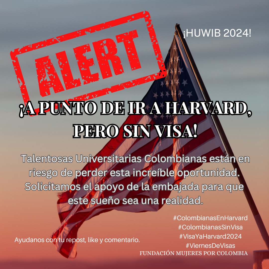 Lara7167's tweet photo. @CaracolDeportes @CaracolRadio Ayuda a estudiantes universitarias talentosas a cumplir su sueño de participar en el programa #HUWIB en Harvard. Su participación está en riesgo porque requieren adelantar la cita para la VISA. 🇺🇸🇨🇴  #ColombianasEnHarvard #VisaYaHarvard24 #viernesdevisas @USEmbassyBogota https://t.co/zChWgLosLo