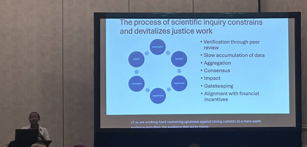 Brilliant presentation by <a href="/DrWhitneyCabey/">Whitney Cabey</a> <a href="/AmerSocBioHum/">ASBH</a> “We don’t need more evidence of racism. We don’t need more evidence of justice. It’s time to move to the next step.” Panel on “Abolition as an Approach to Bioethics: Uncovering the Medical Industrial Complex.” #ASBH24